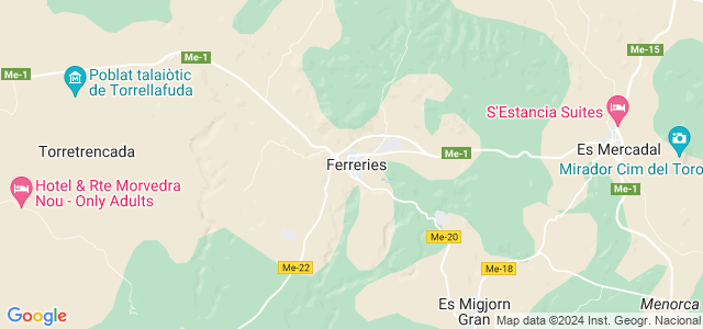 Mapa de Ferreries