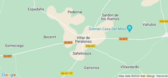 Mapa de Villar de Peralonso