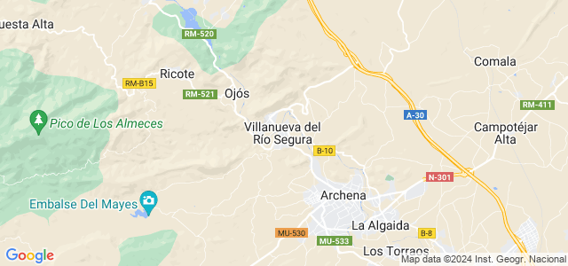Mapa de Villanueva del Río Segura