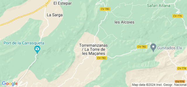 Mapa de Torremanzanas - Torre de les Maçanes