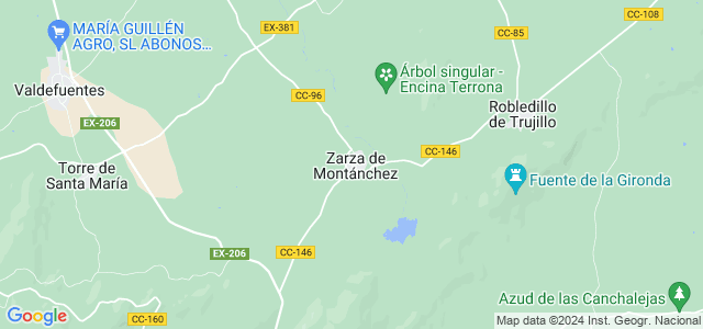 Mapa de Zarza de Montánchez