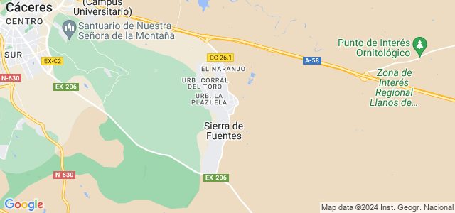 Mapa de Sierra de Fuentes