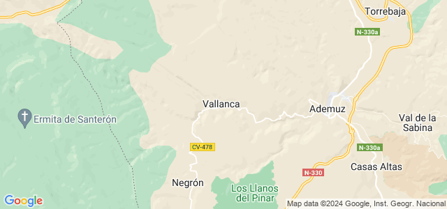 Mapa de Vallanca