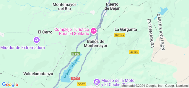 Mapa de Baños de Montemayor