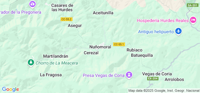 Mapa de Nuñomoral