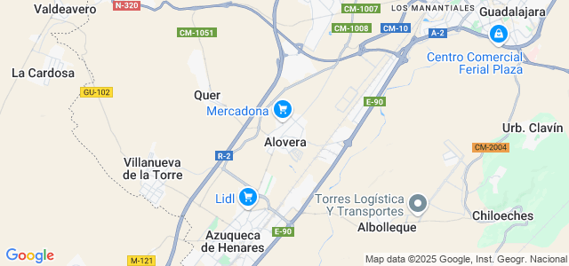 Mapa de Alovera