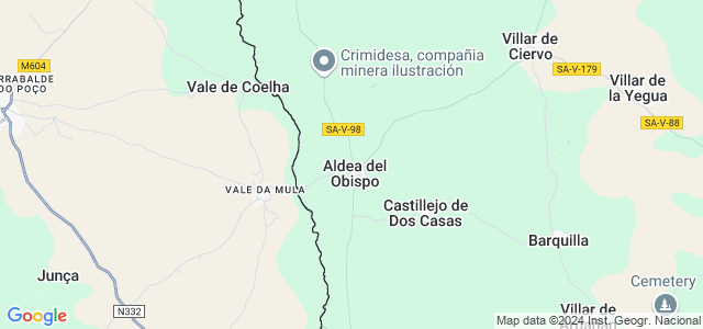 Mapa de Aldea del Obispo