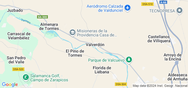 Mapa de Valverdón