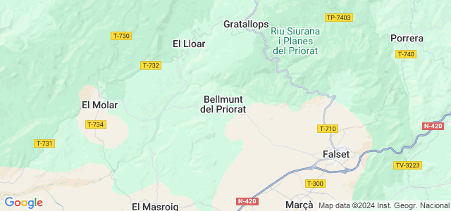 Mapa de Bellmunt del Priorat