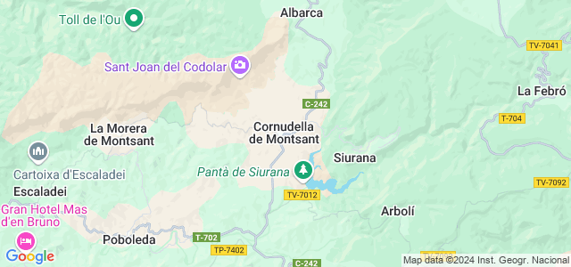 Mapa de Cornudella de Montsant