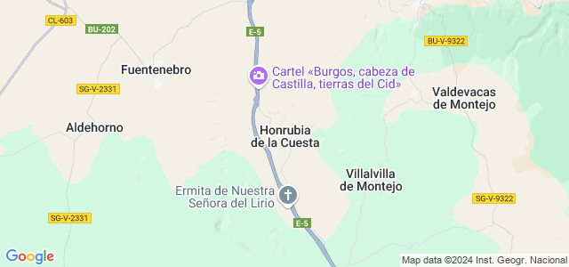 Mapa de Honrubia de la Cuesta