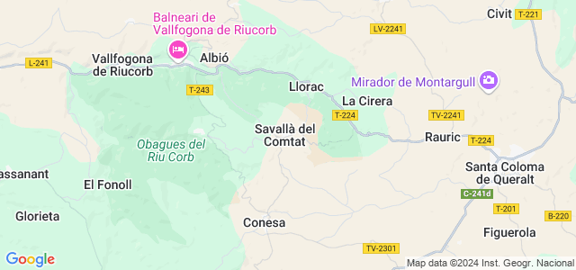 Mapa de Savallà del Comtat