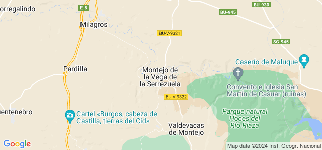 Mapa de Montejo de la Vega de la Serrezuela