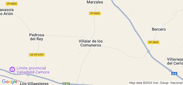 Mapa de Villalar de los Comuneros