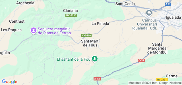 Mapa de Sant Martí de Tous