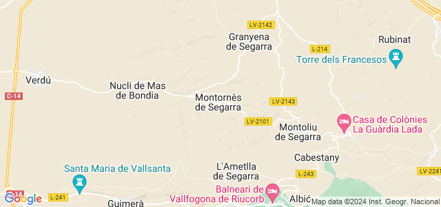 Mapa de Montornès de Segarra