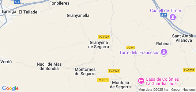 Mapa de Granyena de Segarra