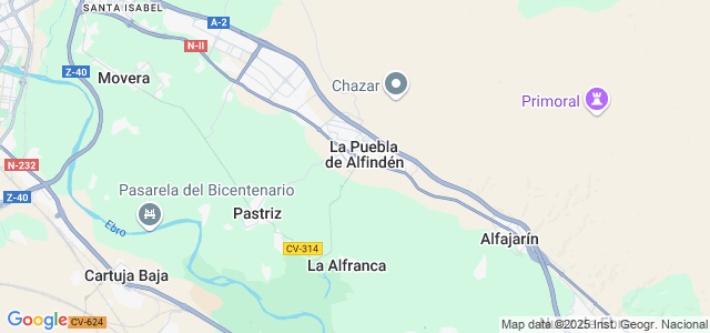 Mapa de Puebla de Alfindén