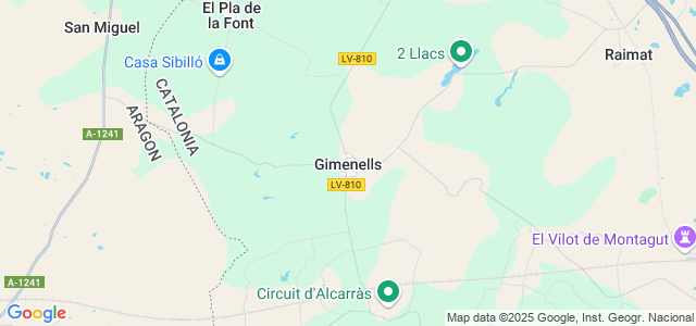 Mapa de Gimenells i el Pla de la Font