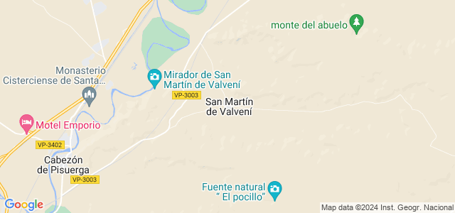Mapa de San Martín de Valvení