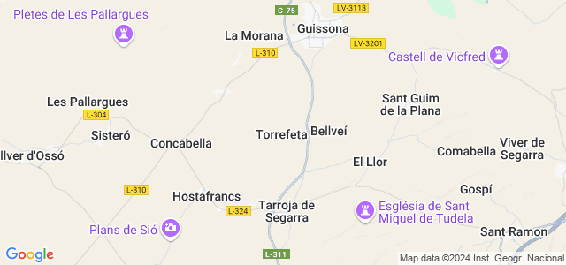 Mapa de Torrefeta i Florejacs