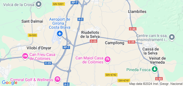 Mapa de Riudellots de la Selva