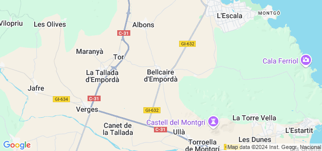 Mapa de Bellcaire dEmpordà