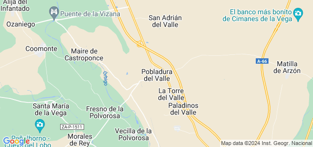Mapa de Pobladura del Valle