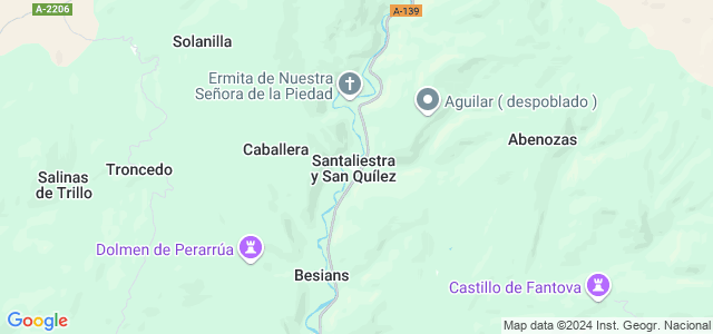 Mapa de Santaliestra y San Quílez