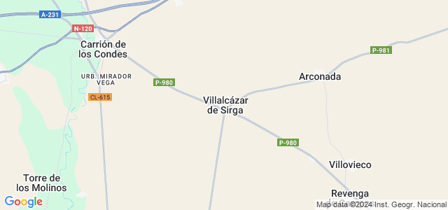 Mapa de Villalcázar de Sirga