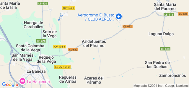 Mapa de Valdefuentes del Páramo