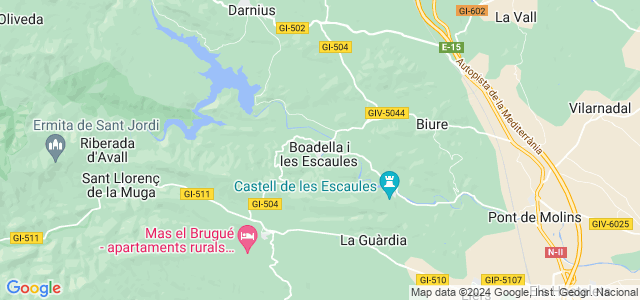 Mapa de Boadella i les Escaules