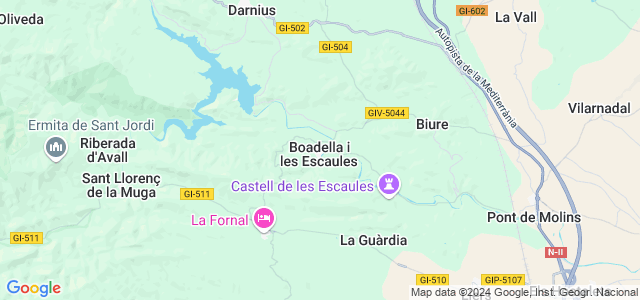 Mapa de Boadella i les Escaules