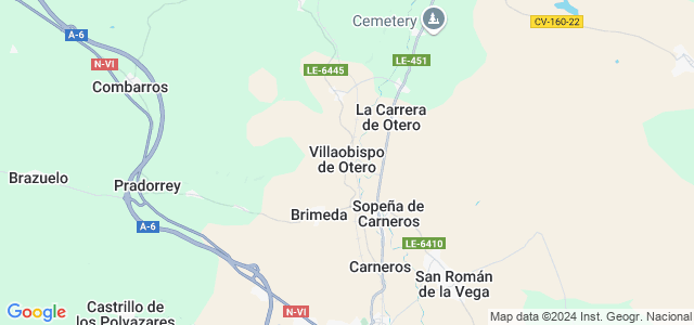 Mapa de Villaobispo de Otero