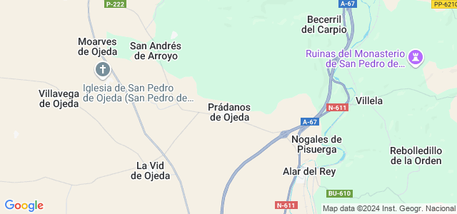 Mapa de Prádanos de Ojeda