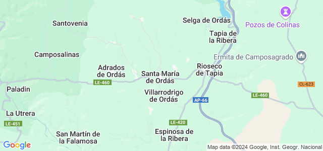 Mapa de Santa María de Ordás