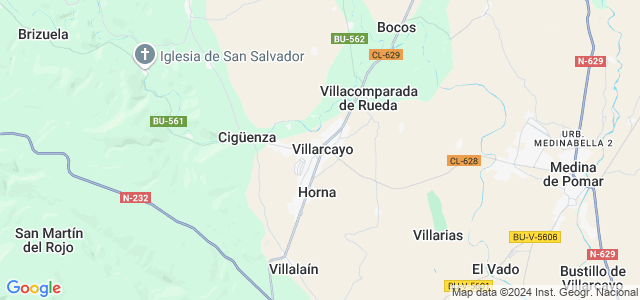 Mapa de Villarcayo de Merindad de Castilla la Vieja