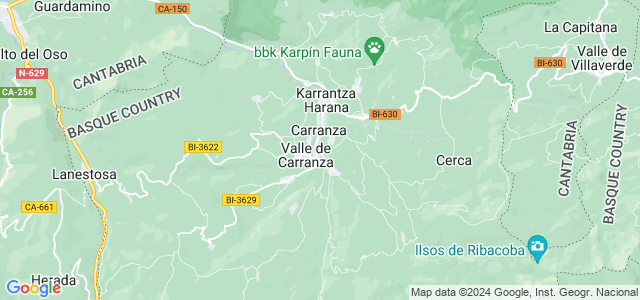 Mapa de Karrantza Harana - Valle de Carranza