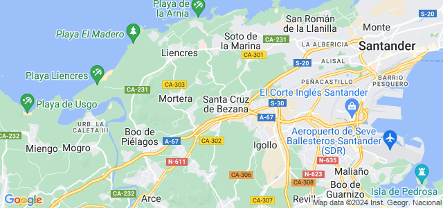 Mapa de Santa Cruz de Bezana