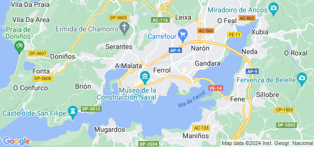 Mapa de Ferrol